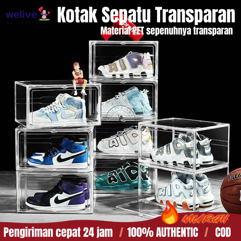 Kotak Sepatu Lipat Rak Sepatu Lipat Lemari Sepatu Lipat Kotak Sepatu Transparan Plastikakrilik Rak