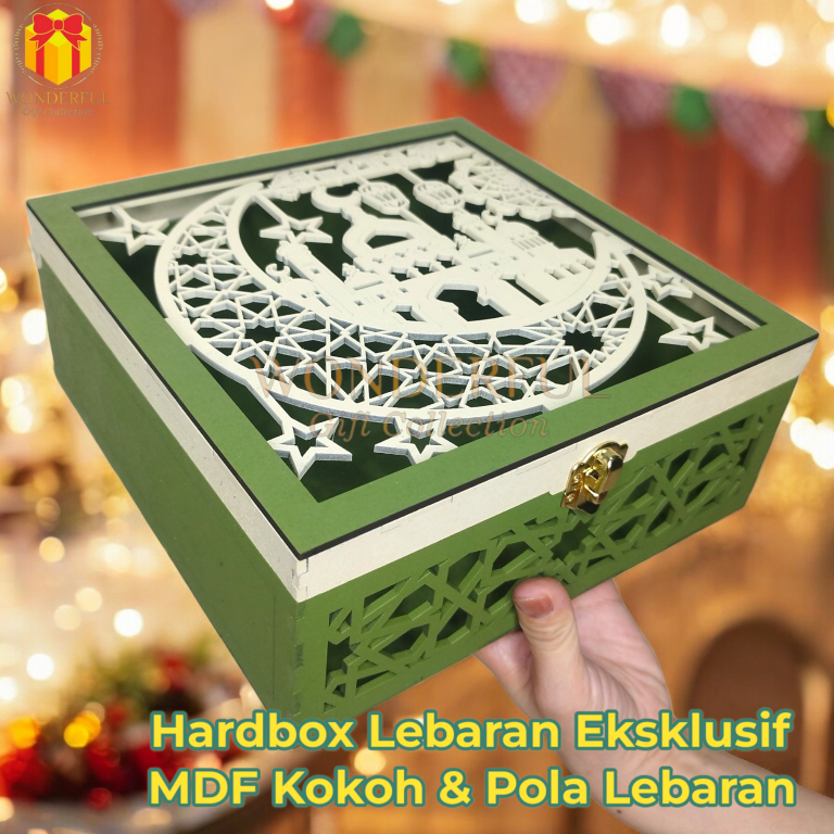 

Hardbox Lebaran/Ramadhan/Idul Fitri MDF Hijau Putih Persegi 31 x 31 x 10 cm - RMD-MDF-PSG-L