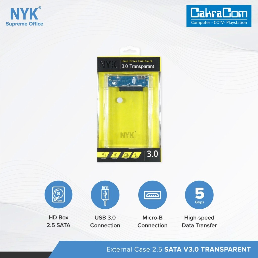 NYK Casing Hardisk HDD Eksternal Transparan 2.5 USB 3.0 External Case - Enclosure SSD 2,5 Inch Sata