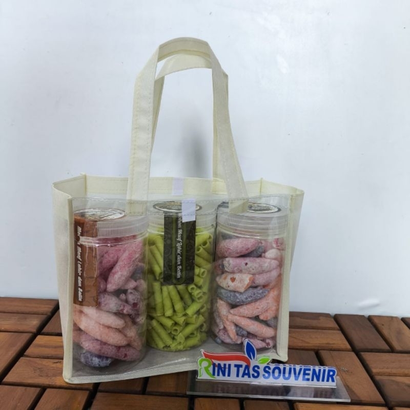 

tas spoundbond depan transparan - tas mika polos - tas spunbond custom