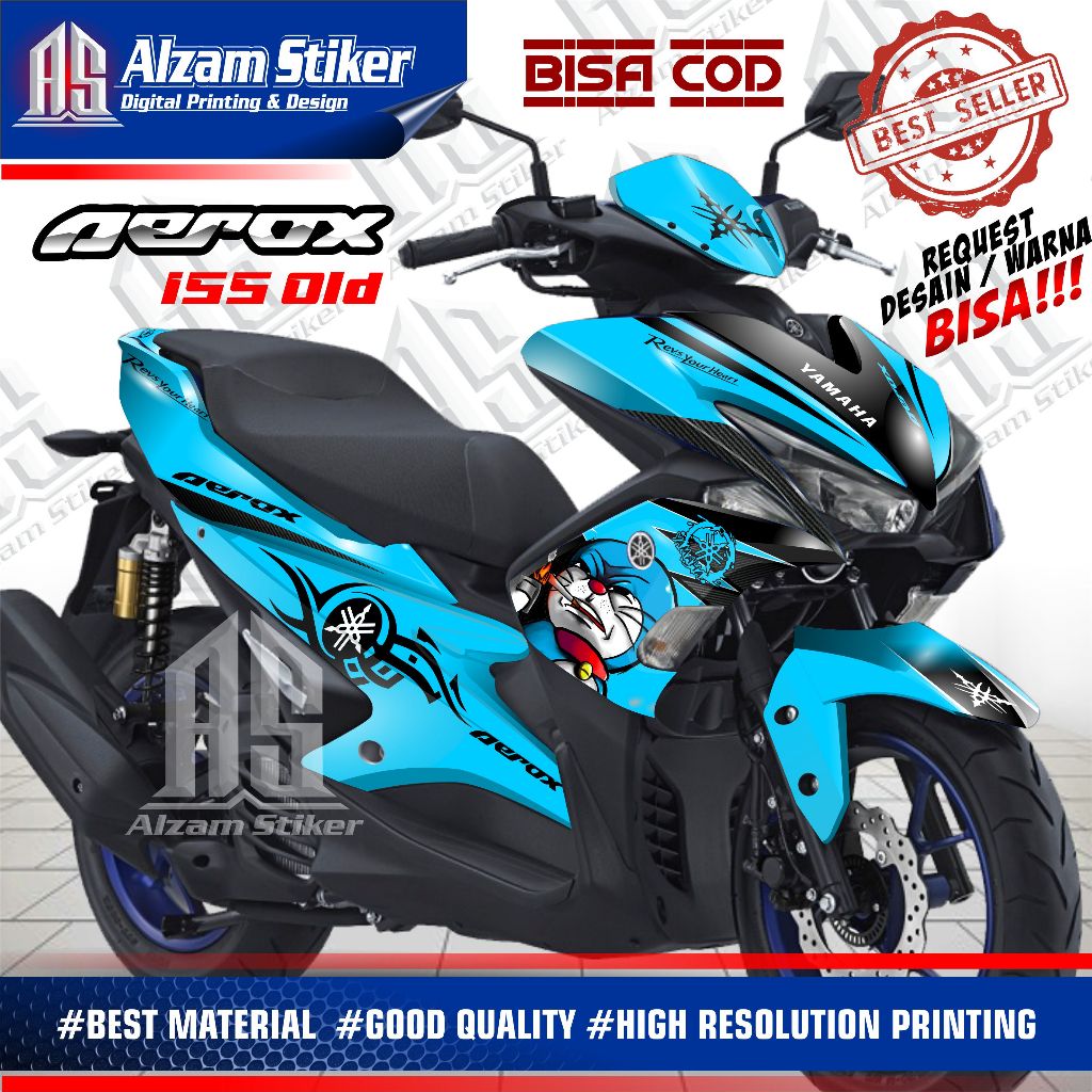Bisa COD / Decal Aerox 155 Full Body /  Sticker Aerox 155 Old Full Blok / Stiker Variasi Aerox Old  