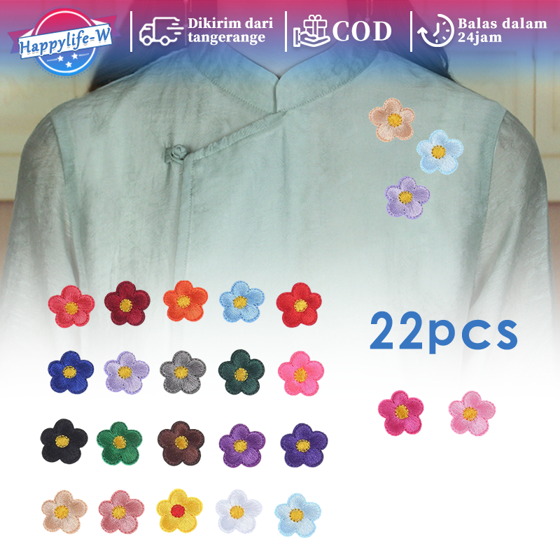 22pcs Patch Bordir Jahit Tempel Bunga Warna Tempelan Bordir Patch Bordir Bunga Patch Bordir Setrika