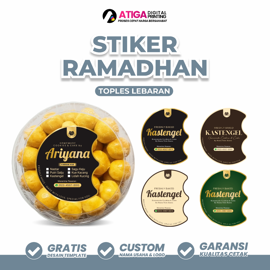Stiker Toples Kue Lebaran Sticker Toples Nastar Label Label Toples Kue Lebaran Stiker Kue Kering Ham
