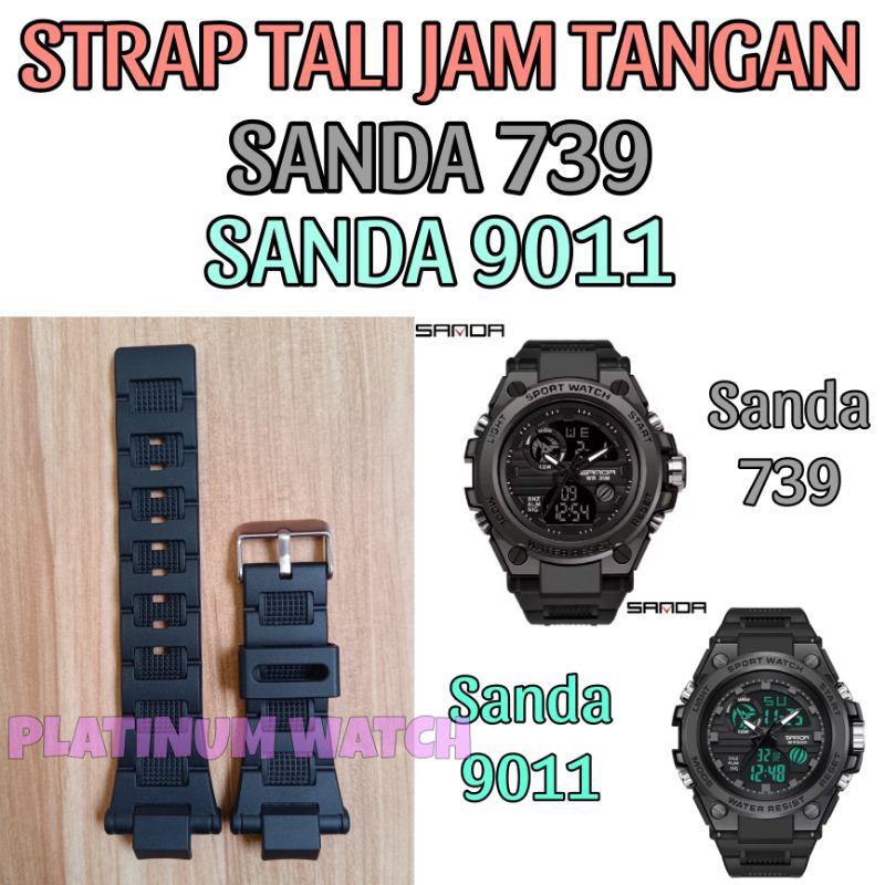 Strap tali jam tangan untuk Jam Tangan Sanda 739 Sanda 9011 Sanda739 Sanda9011 Sanda-738 Sanda-9011 