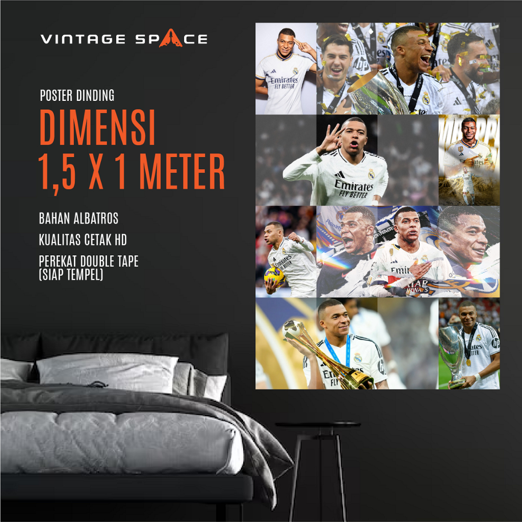 Wallpaper Bola / Poster Mbape/ Poster Real Madrid / Poster Kamar / Poster Aesthetic