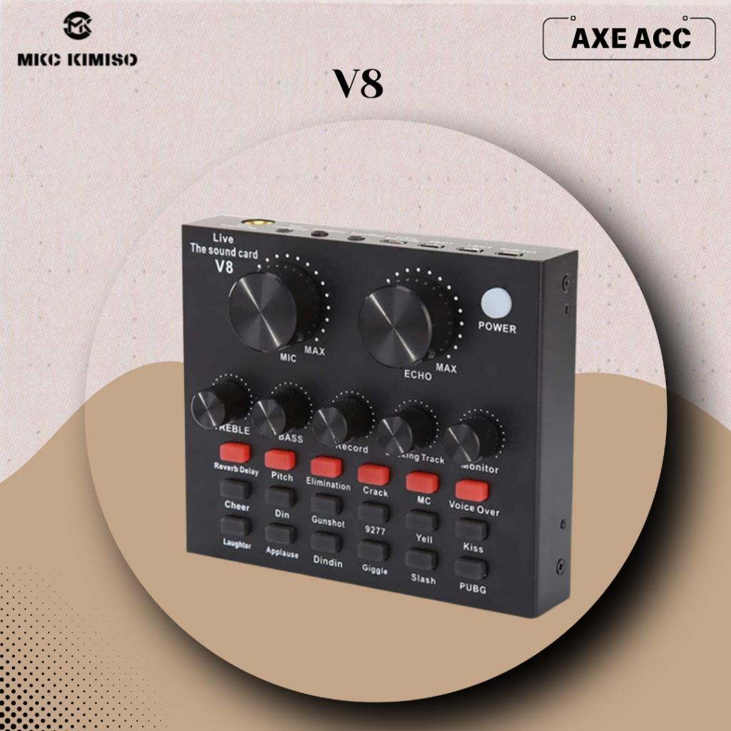 SOUNDCARD V8  LENGKAP LIVE BROADCAST EQUIPMENT FULL SET BLUETOOTH