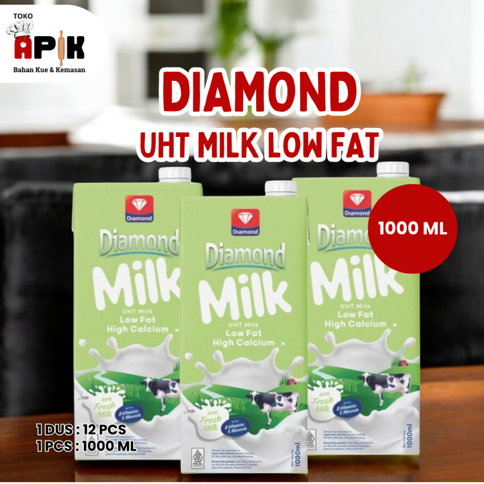 

SUSU DIAMOND MILK LOW FAT 1L / DIAMOND UHT MILK LOW FAT HI CAL 1000ML