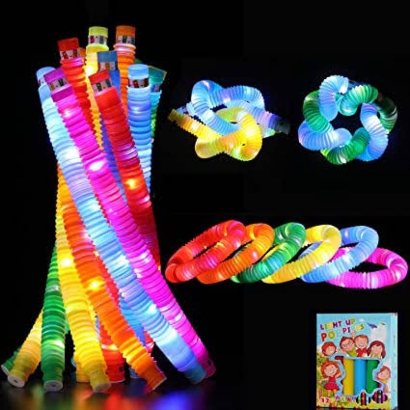 Pop Light Lampu Pipa Mainan Anak Light Up Pop Tubes Pop Pipes Mainan Lampu Stick Pipa Fidget Toy
