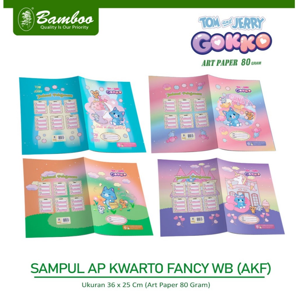 

Bamboo Sampul Art Paper Kwarto Fancy Tom&Jerry Gokko 16x21cm (20 Lbr)