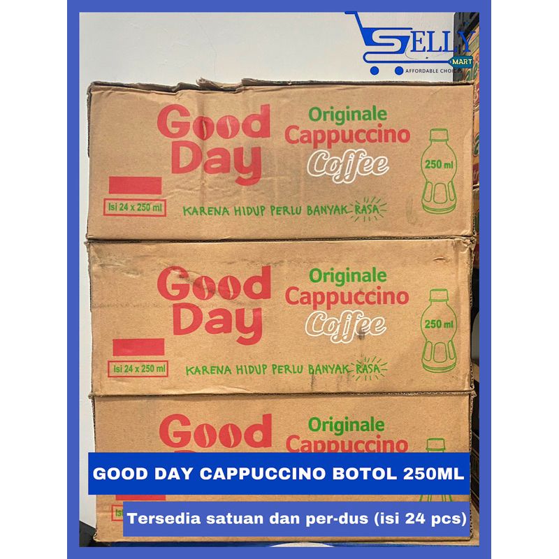 

GOOD DAY CAPPUCCINO BOTOL 250ML ISI 24 PCS (SATUAN DAN DUS)