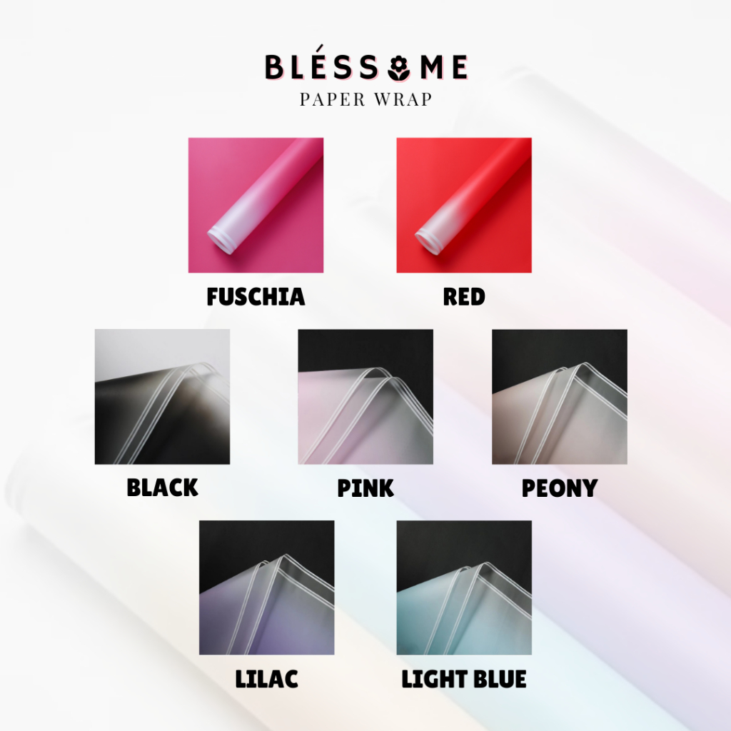 

(20 LEMBAR) Flower Wrapping Paper Gradation List / Gradient Double Line / Lis Putih Gradasi Kertas Buket Bunga Florist Cellophane Pembungkus Kertas Hand Bouquet