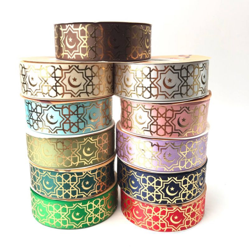 

PER 1 YARD - 3.8 CM / PITA SATIN SINGLE FACE IDUL FITRI / PITA IDUL FITRI / PITA NUANSA LEBARAN