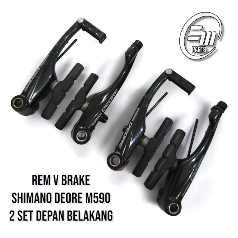 REM V BRAKE SHIMANO DEORE M590 MALAYSIA COPOTAN ORIGINAL MTB 2 SET DEPAN BELAKANG BEST QUALITY