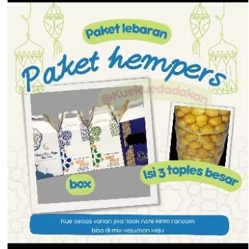 

PAKET hampers Lebaran kue kering isi 3 500gr khusus INSTAN dan SAMEDAY