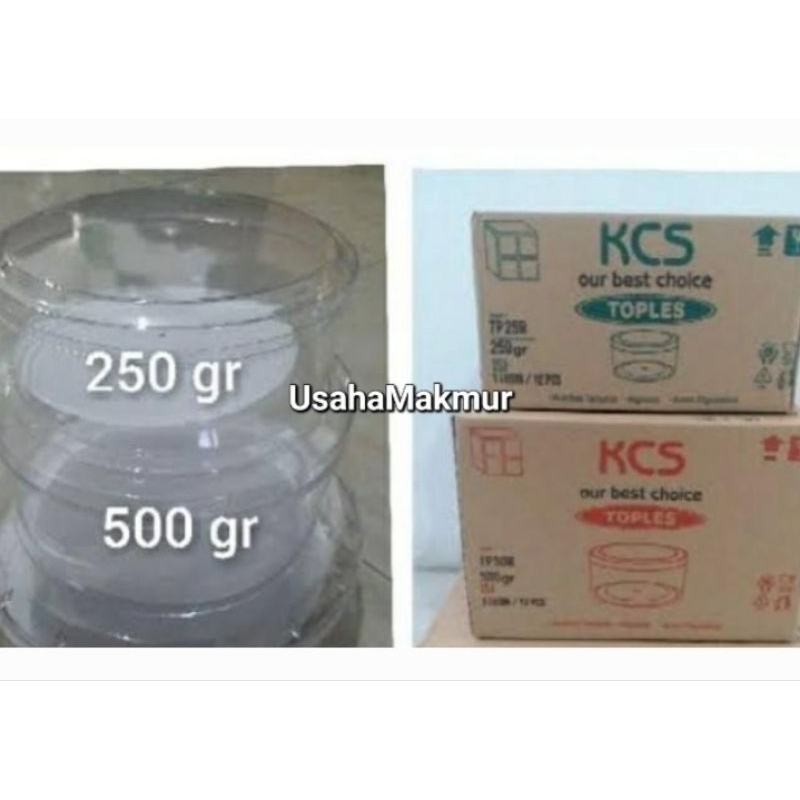 Toples Plastik Makanan Kue Kering Bening 250gram/500gram (1dus=12biji)