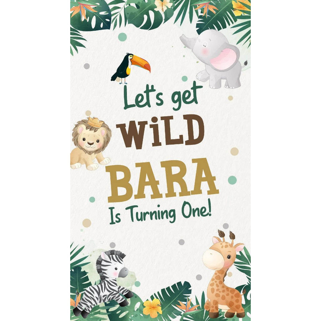 UNDANGAN DIGITAL ULANG TAHUN ANAK ANIMAL, HEWAN, KEBUN BINATANG, ZOO, SAFARI VIDEO/JPG KODE 13