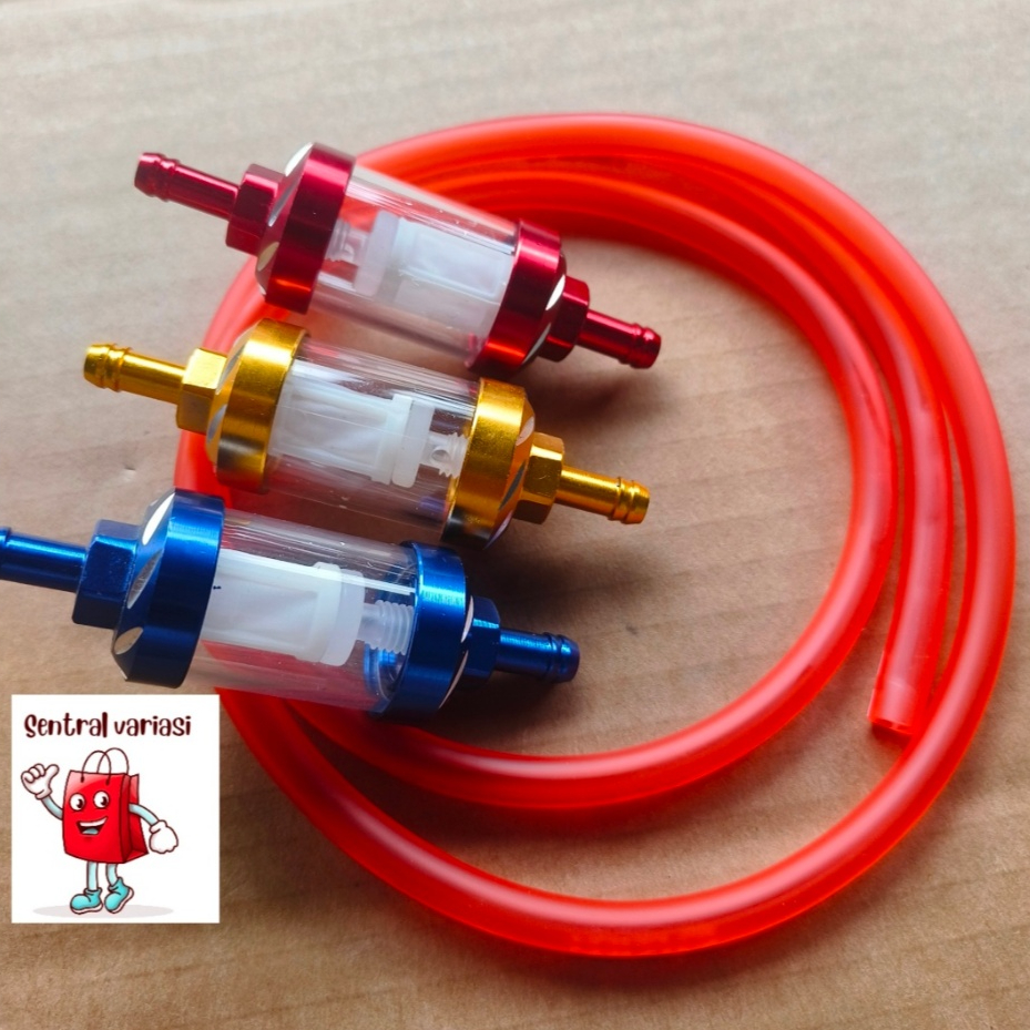 Filter Bensin Kaca Saringan Bensin Kaca CNC bonus selang 100 cm Universal