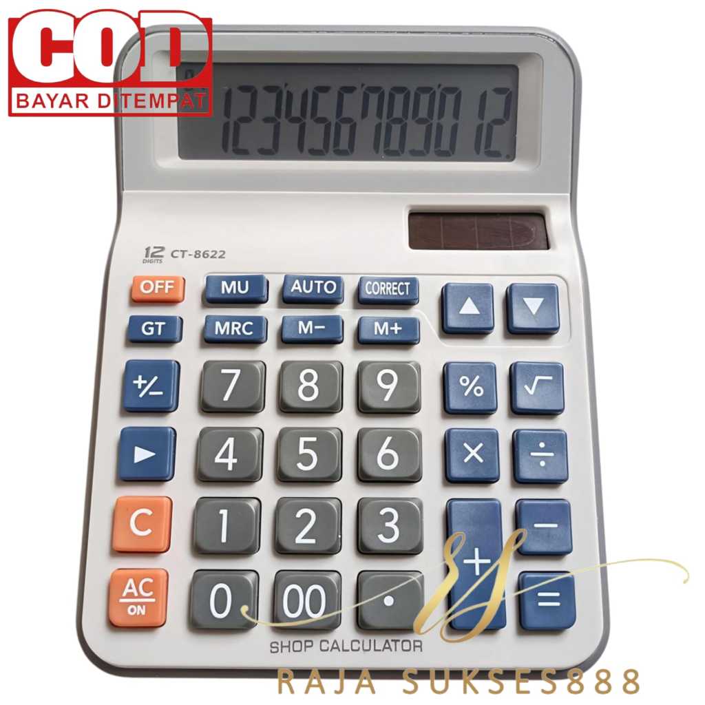

Calculator Kalkulator Dagang 12 Digit SDC 8622 CT8622 12 DIGIT KALKULATOR CT