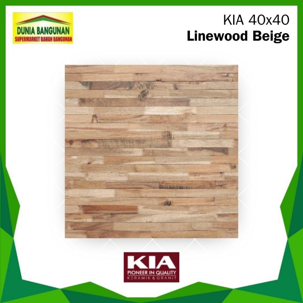Keramik 40x40 Urat Kayu KIA Linewood Beige Keramik Lantai Motif Kayu / Keramik Lantai Teras / Kerami