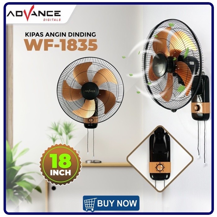 KIPAS ANGIN ADVANCE 5 BALING-BALING KIPAS DINDING WF-1835 KIPAS 18 INCH WF-1835
