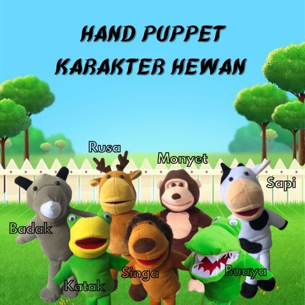 Muppet Cablak Karakter Hewan Boneka Tangan Mulut Gerak | Boneka Ventriloquist Mainan Boneka Anak