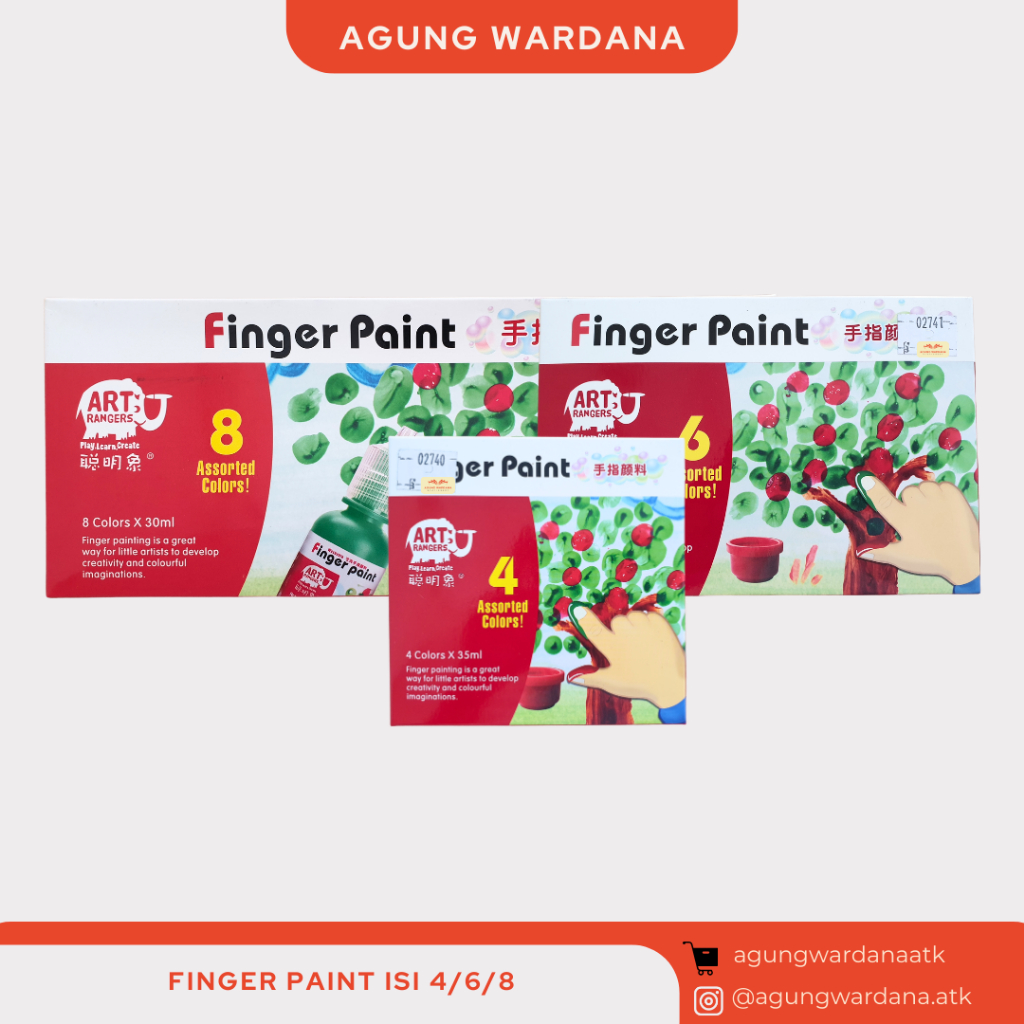 

ART RANGERS LEGONG FINGER PAINT ISI 4/6/8 / CAT AIR TANGAN