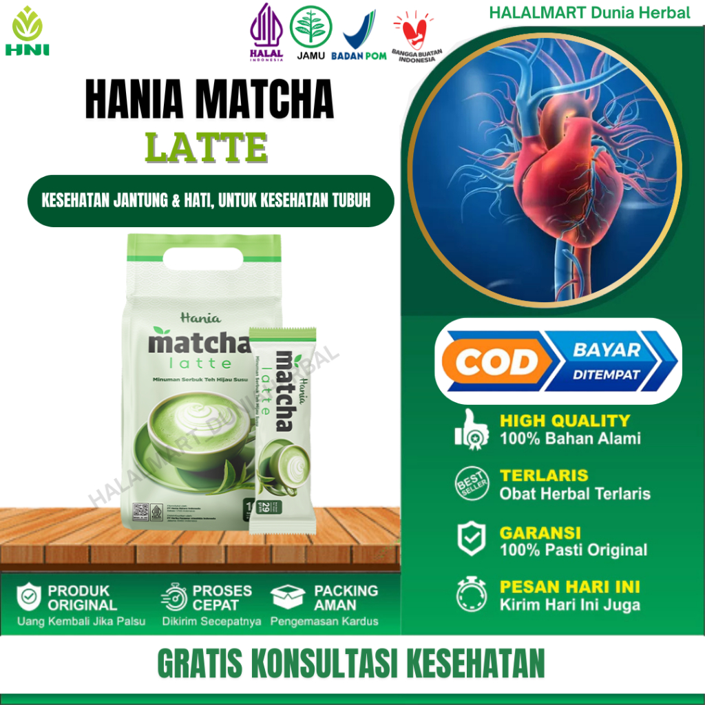 

Hania Matcha Latte mengandung antioksidan yang tinggi dan bermanfaat untuk kesehatan tubuh
