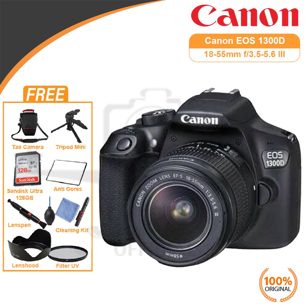 CANON EOS 1300D KIT 18-55MM III & WIFI - KAMERA CANON EOS 1300D + LENSA