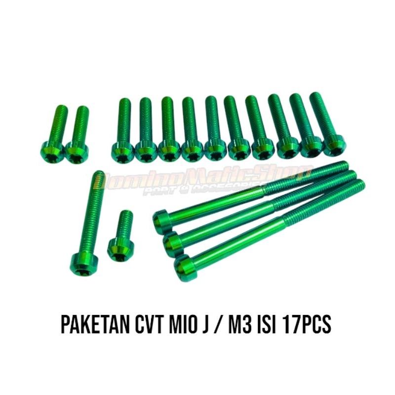 baut titanium gr5 paketan cvt mio mio j, mio m3, mio gt isi 17pcs