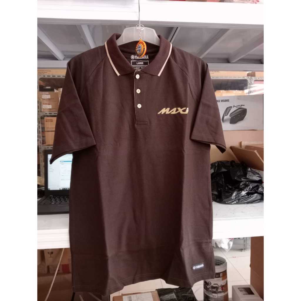 KAOS POLO ORIGINAL YAMAHA NMAX XMAX AEROX MAXI POLO 01 BROWN /COKLAT SIZE  L YAM-XPL01-BR-0L