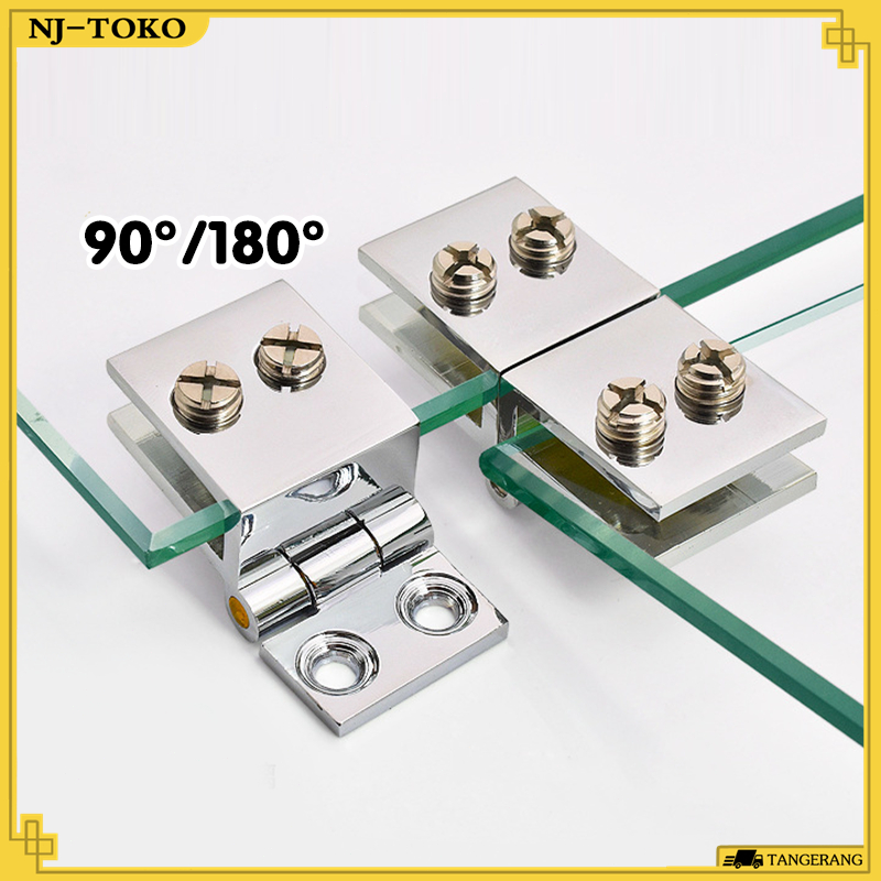 90°/180° Engsel Pintu Kaca Zinc Alloy Engsel Kaca Ke Kayu Untuk Kaca Ketebalan 5-8mm Engsel Lemari K