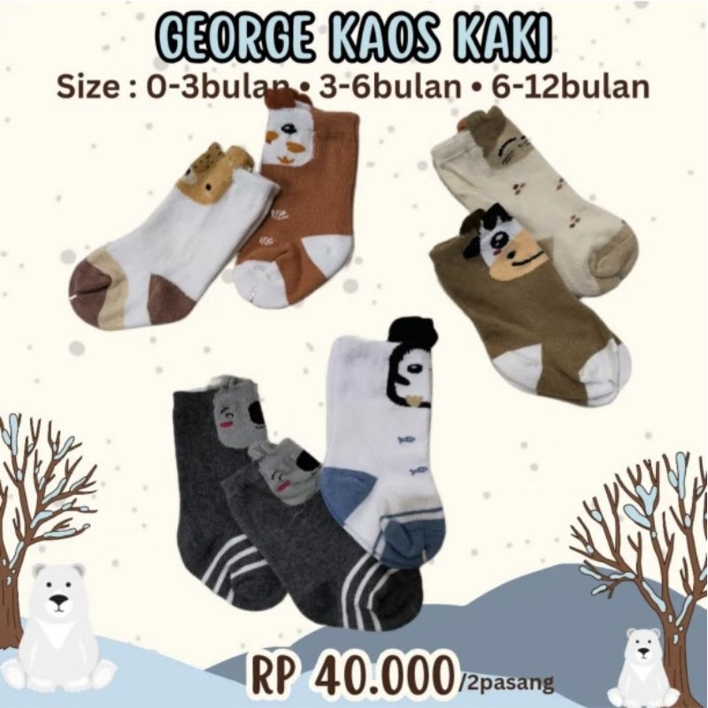 George kaos kaki baby panjang 2 pcs