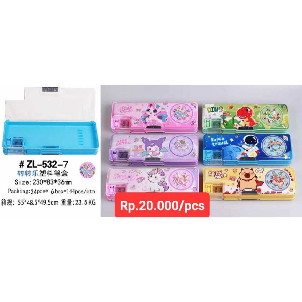 

Kotak Pensil Magnet Dua Sisi + Mainan Putar Fancy (ZL5327)