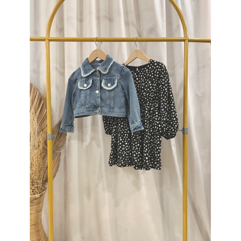 Tunik Bunga + Jkt Jeans Anak Perempuan