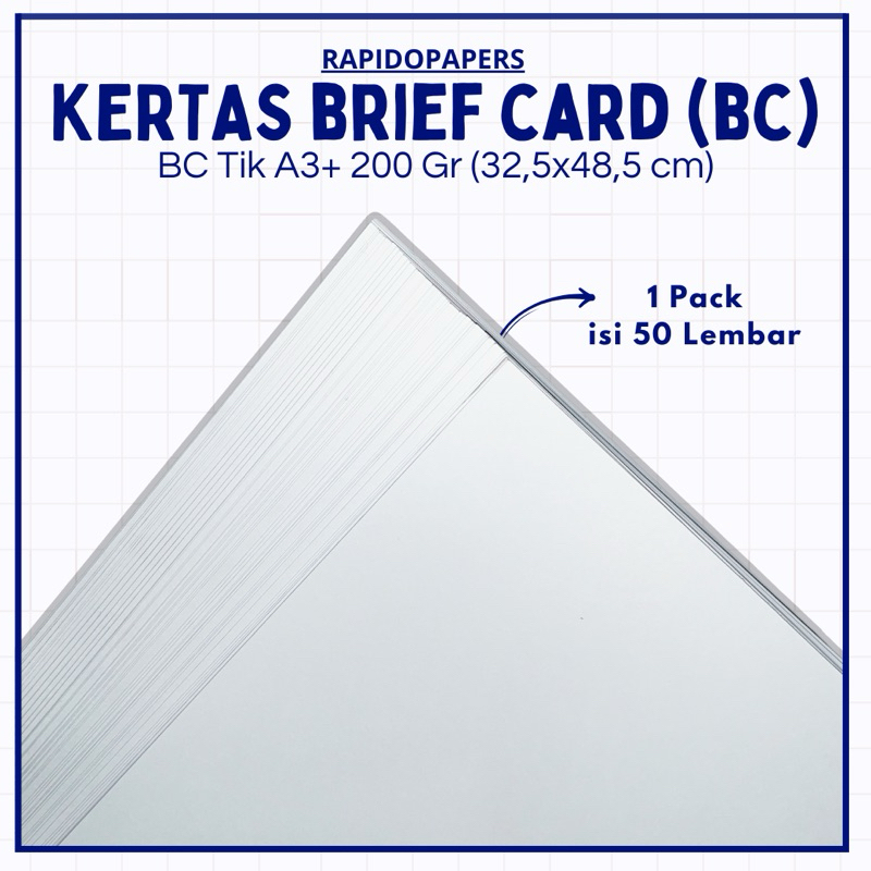 

[ 50 Lembar ] Kertas BC Tik Kertas Gambar 200 Gr A3+ / Kertas Gambar Putih