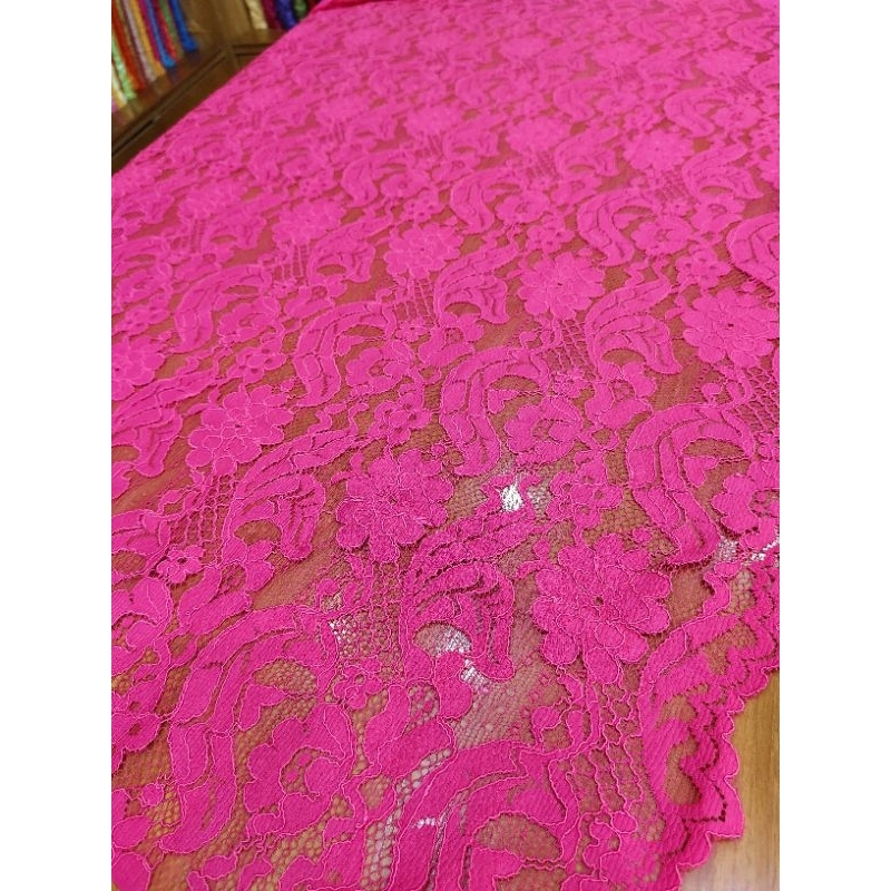 Renda semi perancis katun meteran; Lebar kain 1,5m