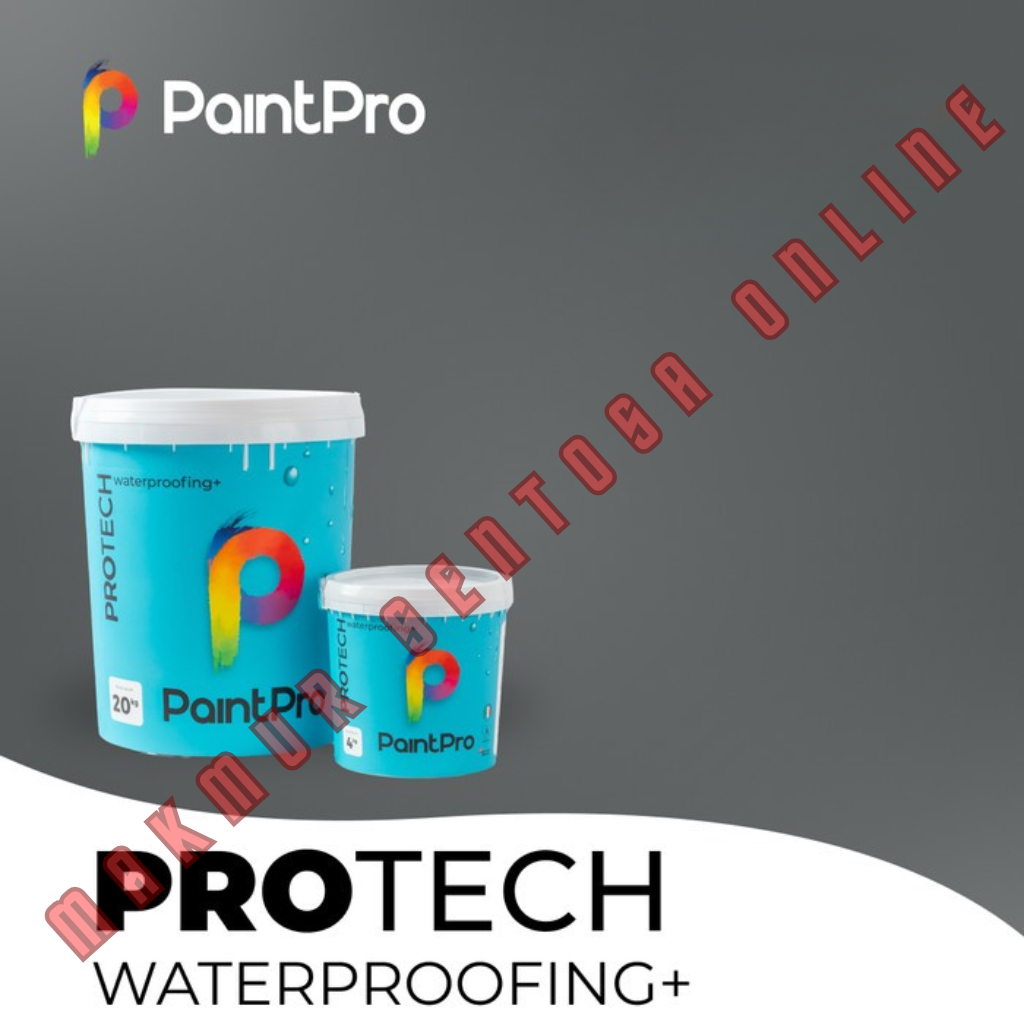 PaintPro ProTech Cat Pelapis Anti Bocor Waterproof Nodrop Warna Putih Hitam Abu