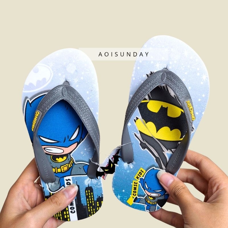 Sandal Anak Laki Laki Motif Batman Usia 3 4 5 6 Tahun