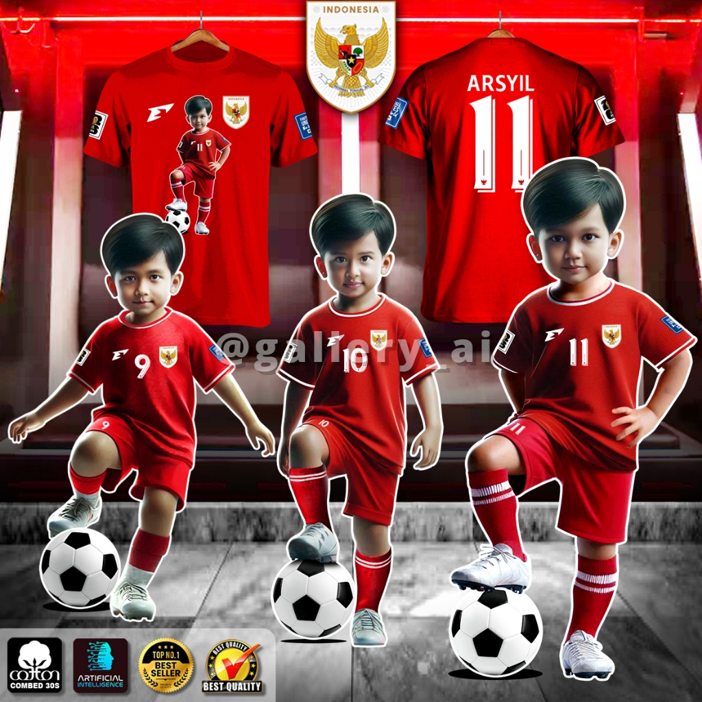 Kaos Timnas Custom Foto AI