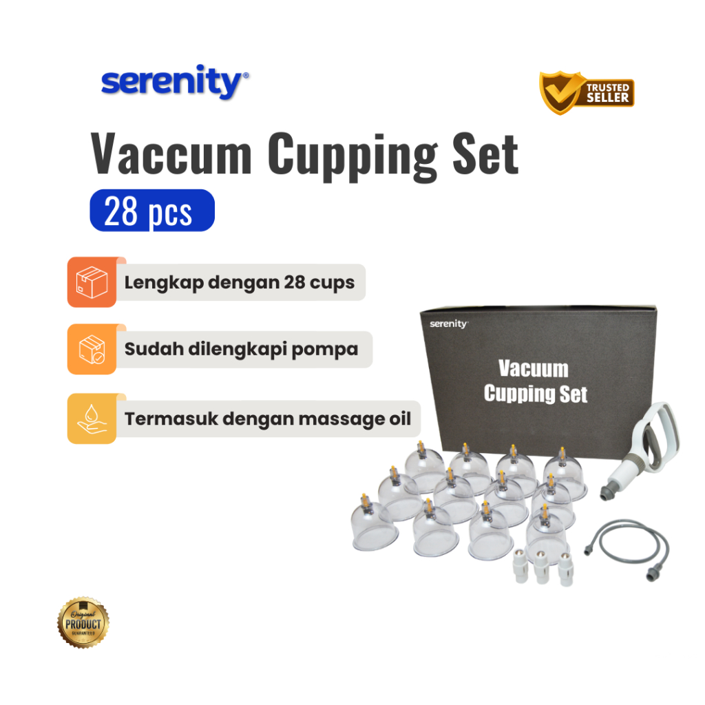 Serenity Alat Bekam 28 Cup | Kop Angin Bekam Terbaik | Alat Kop Bekam Ori | Cupping Set Bekam Angin