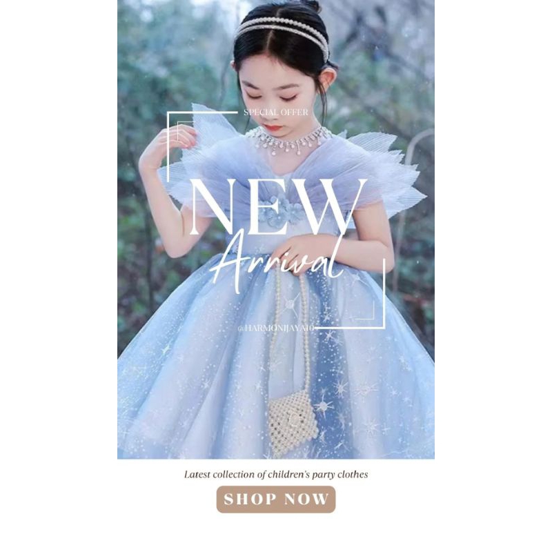 GAUN PESTA ANAK PEREMPUAN MEWAH/GAUN PESTA MEWAH//MODEL FAIRY//GAUN PESTA ELEGAN MEWAH//HARGA TERJAN