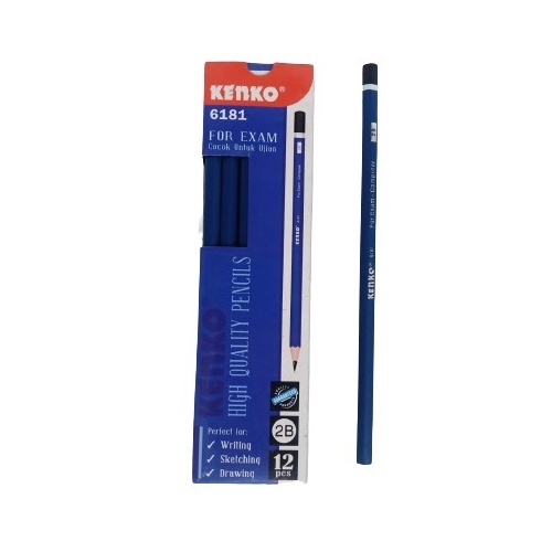 

kenko exam pencil / Kenko Hexagonal Pensil 2B Polos 6181 Biru Ujung Hitam