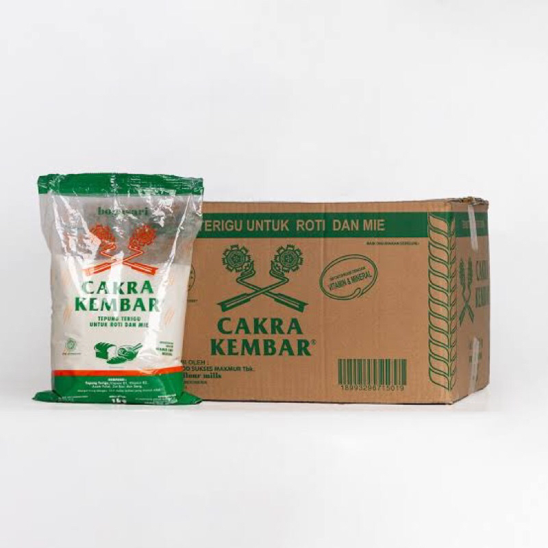 

[DUS isi 12] tepung terigu CAKRA KEMBAR karton isi 12 x 1 kg bogasari