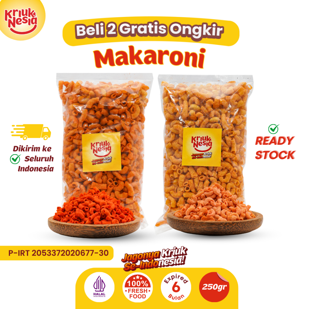 

Kriuknesia Cemilan Makaroni - Isi 250gr