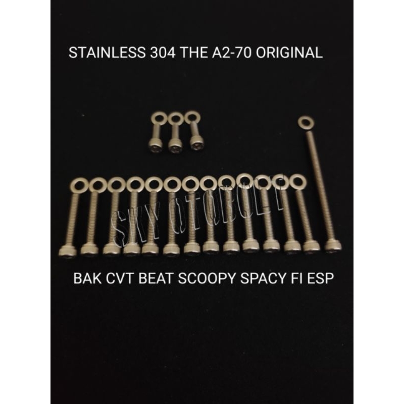 BAUT STAINLESS BAK CVT BEAT SCOOPY SPACY FI ESP 2015-2019 SS304
