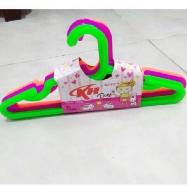 HANGER ANAK WARNA WARNI DORA ISI 12