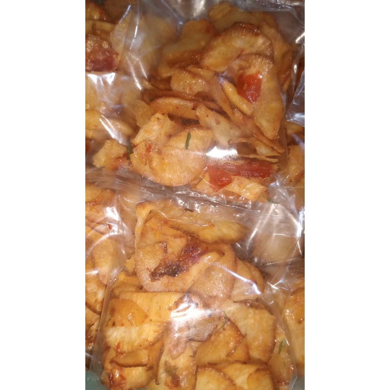 

keripik singkong pedas manis daun jeruk