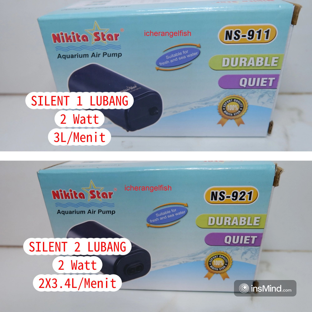 AERATOR SILENT / MESIN OKSIGEN IKAN / MESIN OKSIGEN AQUARIUM / MESIN GELEMBUNG AQUARIUM / NS 921 911