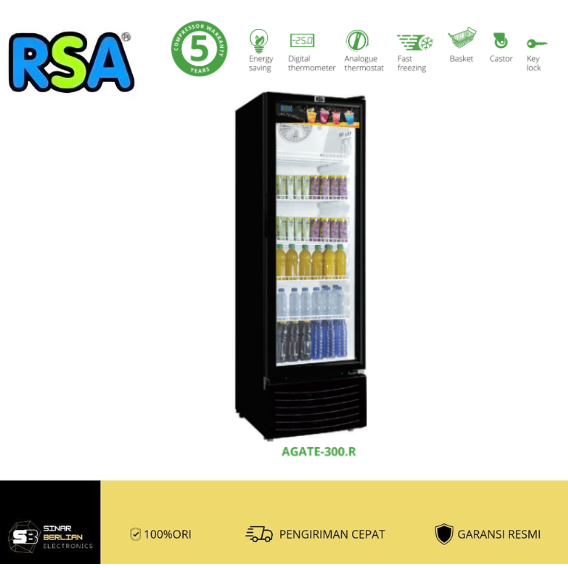 Showcase RSA 5 Rak AGATE 300  DISPLAY COOLER KULKAS DISPLAY