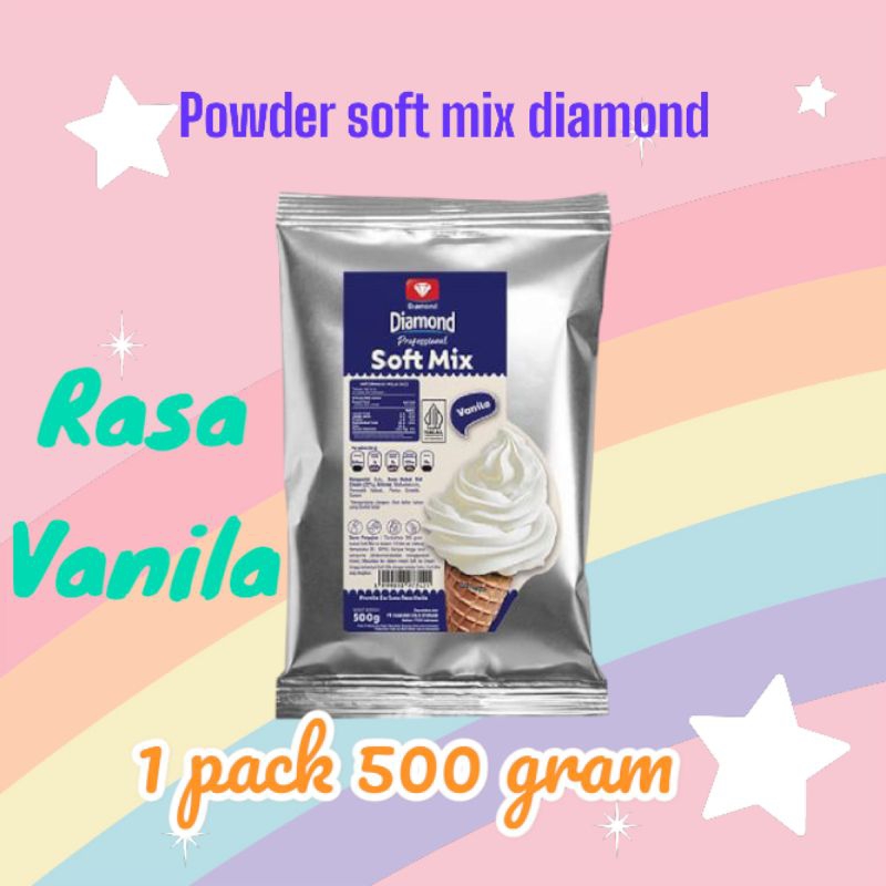 powder softmix diamond vanila 1 bungkus 500 gram  bubuk diamond soft mix bubuk diamond bubuk ice cre